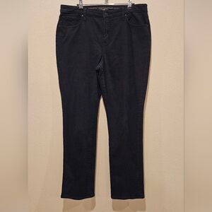 Chico's So Slimming Girlfriend Straight Leg Classic Black Women's Jeans Size 12R